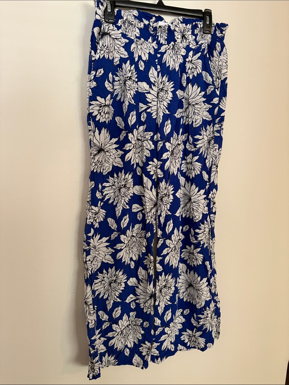 Abound Royal Blue and White Floral Wide Leg Pants